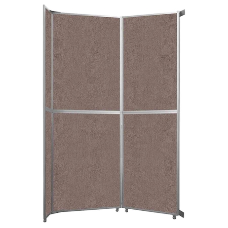 Versare Operable Wall Folding Room Divider 7'11" x 12'3" Latte Fabric 1070213-2